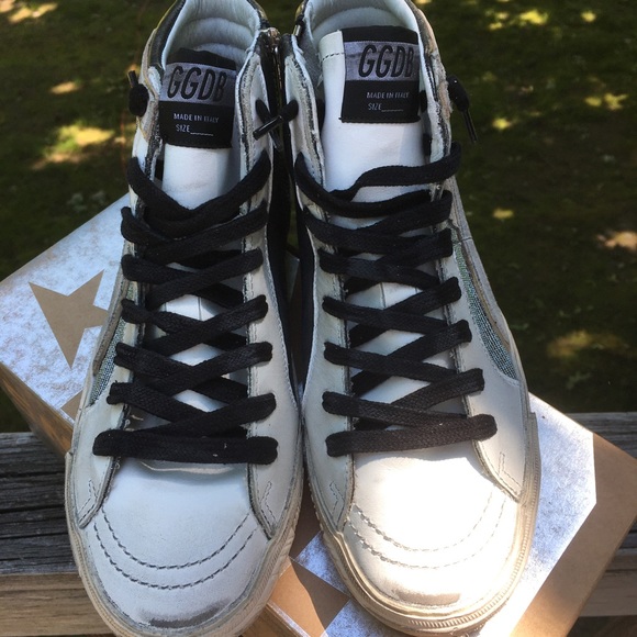 Golden Goose Slide Gun Metal/Shimmer sz 37 NIB - Picture 5 of 10